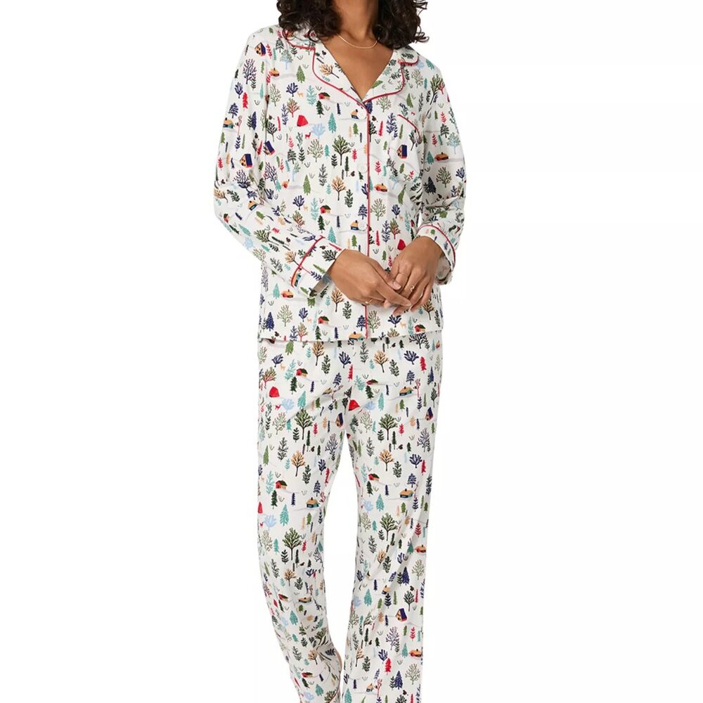 BEDHEAD PAJAMAS Long Sleeve Classic Pajama Set in North Woods Retreat Size XL